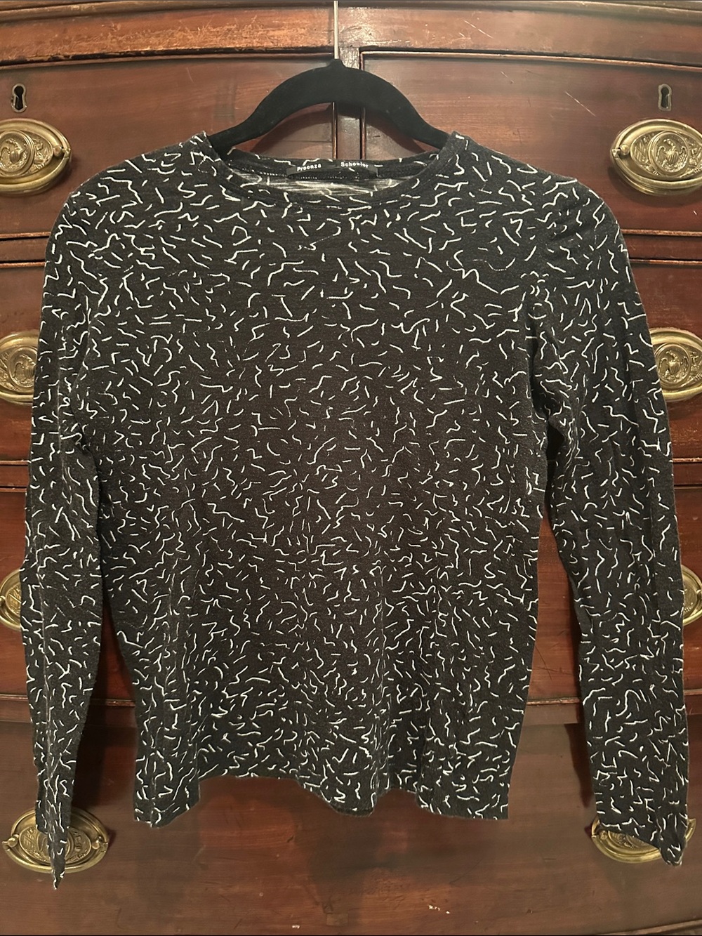Proenza Schouler Black and White Long Sleeve Patterned